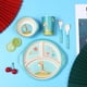 thumbnail image 2 of Un juego de vajilla infantil de fibra de bambú ecológica con plato dividido de dibujos animados para bebés, 2 of 5