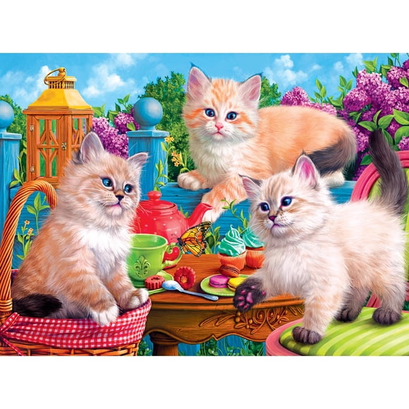 Puzzle RoseArt Fancy Cats con gatitos, fiesta de té, 750 piezas