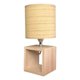 thumbnail image 1 of Lampara De Velador Lampara De Mesa Madera Cuadrado Base Madera - Cable Negro Beige, 1 of 6