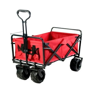 Global Latin Group - Carro Plegable De Transporte Con Ruedas Grandes Rojo