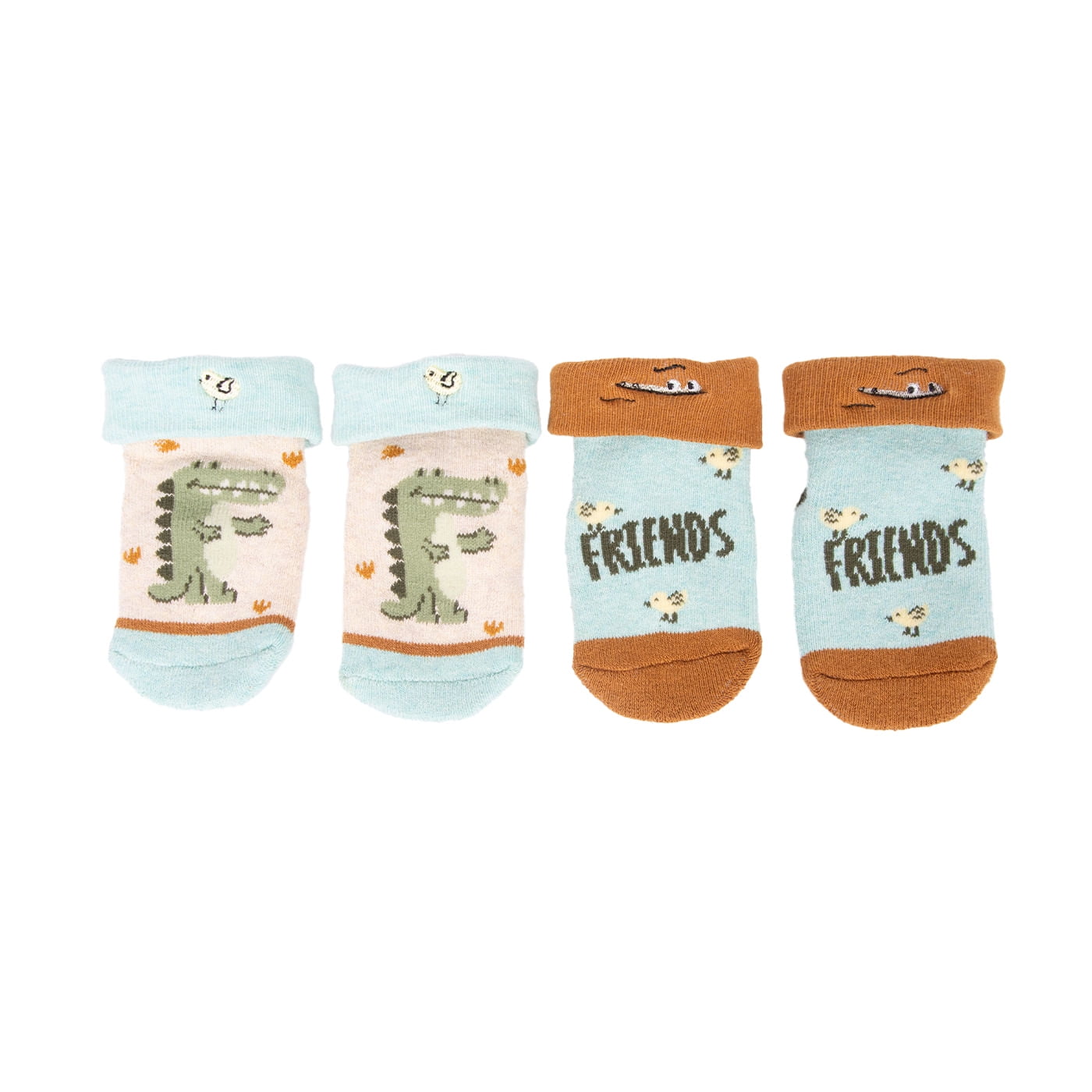 Pillin - Pack 2 Calcetines Recién Nacido Niño Toalla Cocodrilo