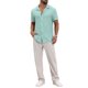thumbnail image 2 of INSPIRE CHIC Camisa de Punto Casual con Textura de Manga Corta y Diseño Hueco para Hombre S Azul Claro, 2 of 6