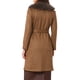 thumbnail image 3 of Abrigo de Trinchera de Gamuza Sintética para Mujer INSPIRE CHIC, Abrigo de Invierno de Una Sola Fila con Cinturón y Cuello de Piel L Marrón, 3 of 6