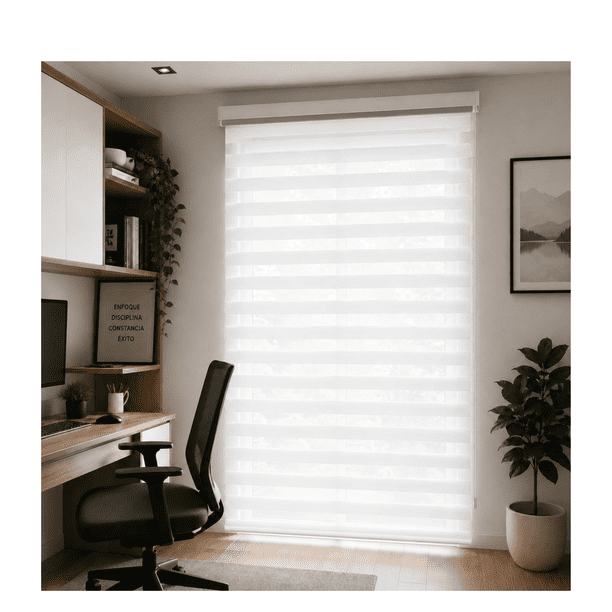 CORTINA ENROLLABLE ZEBRA PREMIUM BLANCA - 120x200 CM