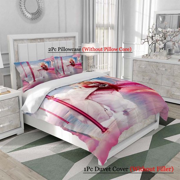 3pcss Unique Futuristic Pink Friday Album Promotional Photo Pattern 3pcs Set Soft And Comfortable Bedding Set