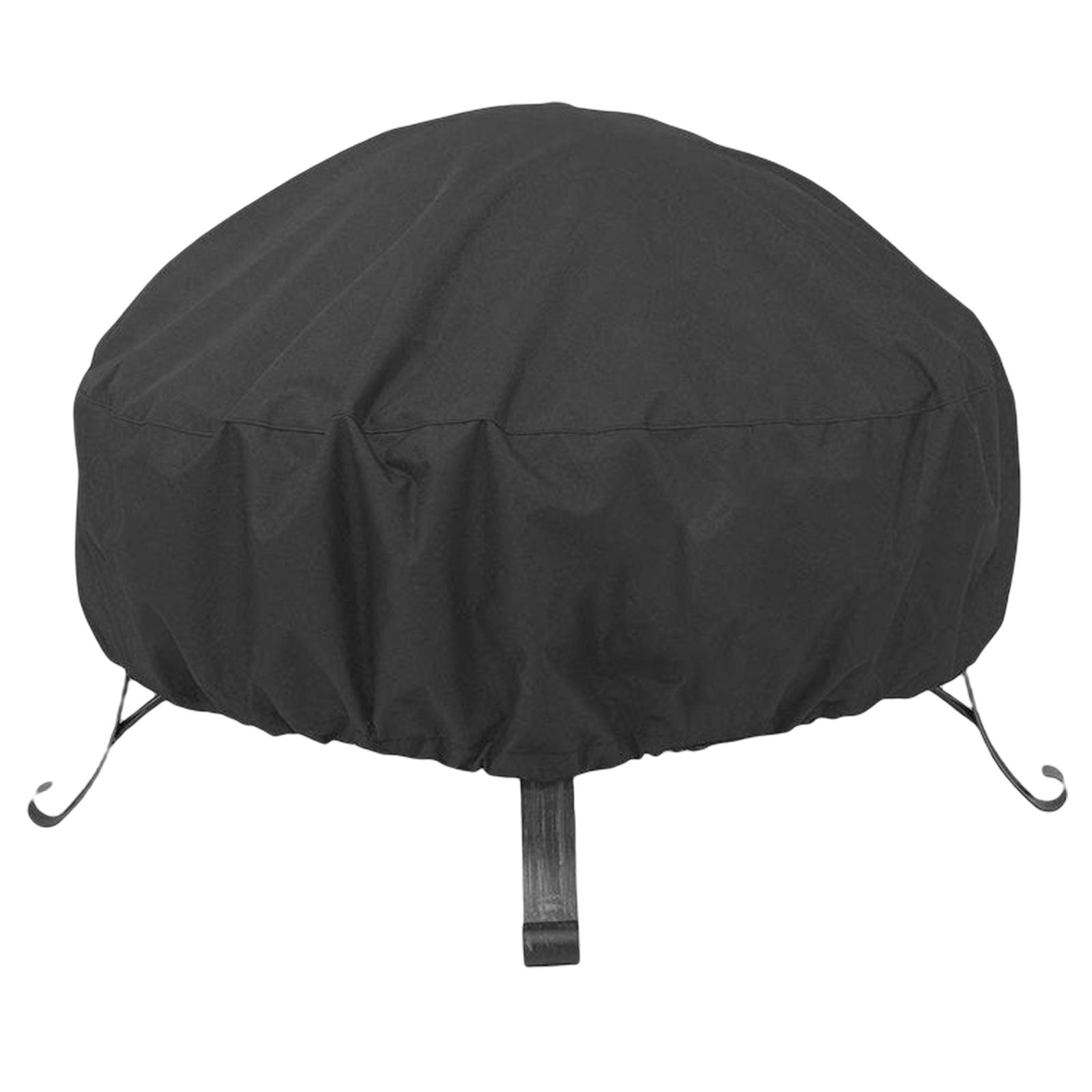 Ioensy - Cubierta Para Hoguera, Tela Oxford, Resistente A La Intemperie, Duradera, A Prueba De Polvo, Para Barbacoa, Negra Y Pequeña