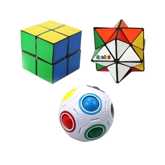 Set de regalo Rubik's Cube de 3 piezas | Bola arcoíris | 2 estrellas mágicas