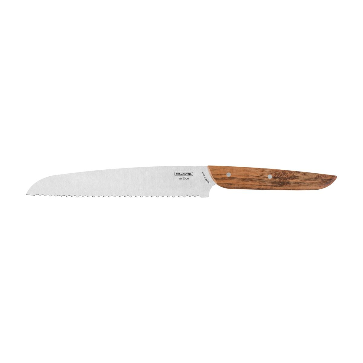 Cuchillo Para Pan Tramontina Verttice Con Lámina De Acero Inoxidable Y Mango De Madera Natural 8