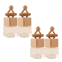 Magideal - 4 Piezas Botella De Vidrio Para Colgar Automóvil Botella De Perfume Colgante Vacía Recargable Interior Del Automóvil Difusor Para Colgar Botella