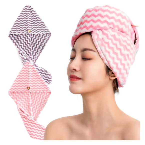 PACK X 2 GORROS TURBANTE DE MICROFIBRA rosa