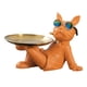thumbnail image 2 of Escultura De Bulldog Francés, Mayordomo De Perro De Resina Con Estatua De Bandeja, Decoración Moderna Para El Hogar, 2 of 5