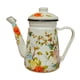thumbnail image 5 of Hervidor de esmalte 1.2l resistente múltiples usos cómodos empuñadura de agarre jarra de agua para restaurante café de la oficina de fiesta doméstica Hojas verdes, 5 of 5