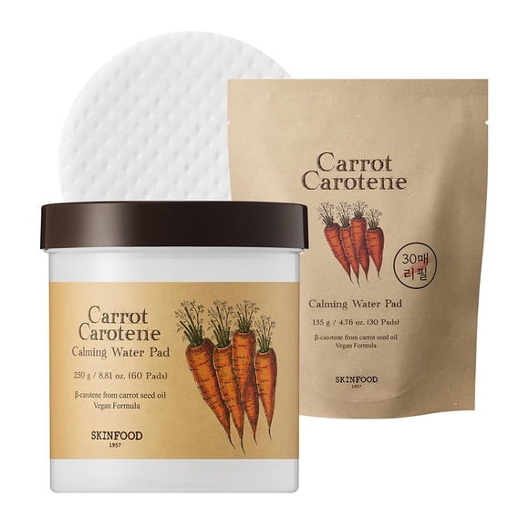Toallitas de Tónico SKINFOOD Zanahoria 60+30 Veganas Calmantes