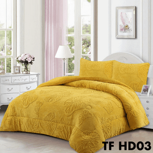 Tecnocasa - Cobertor De Invierno Sherpa Con Chiporro Mariposa 2 Plazas Mostaza