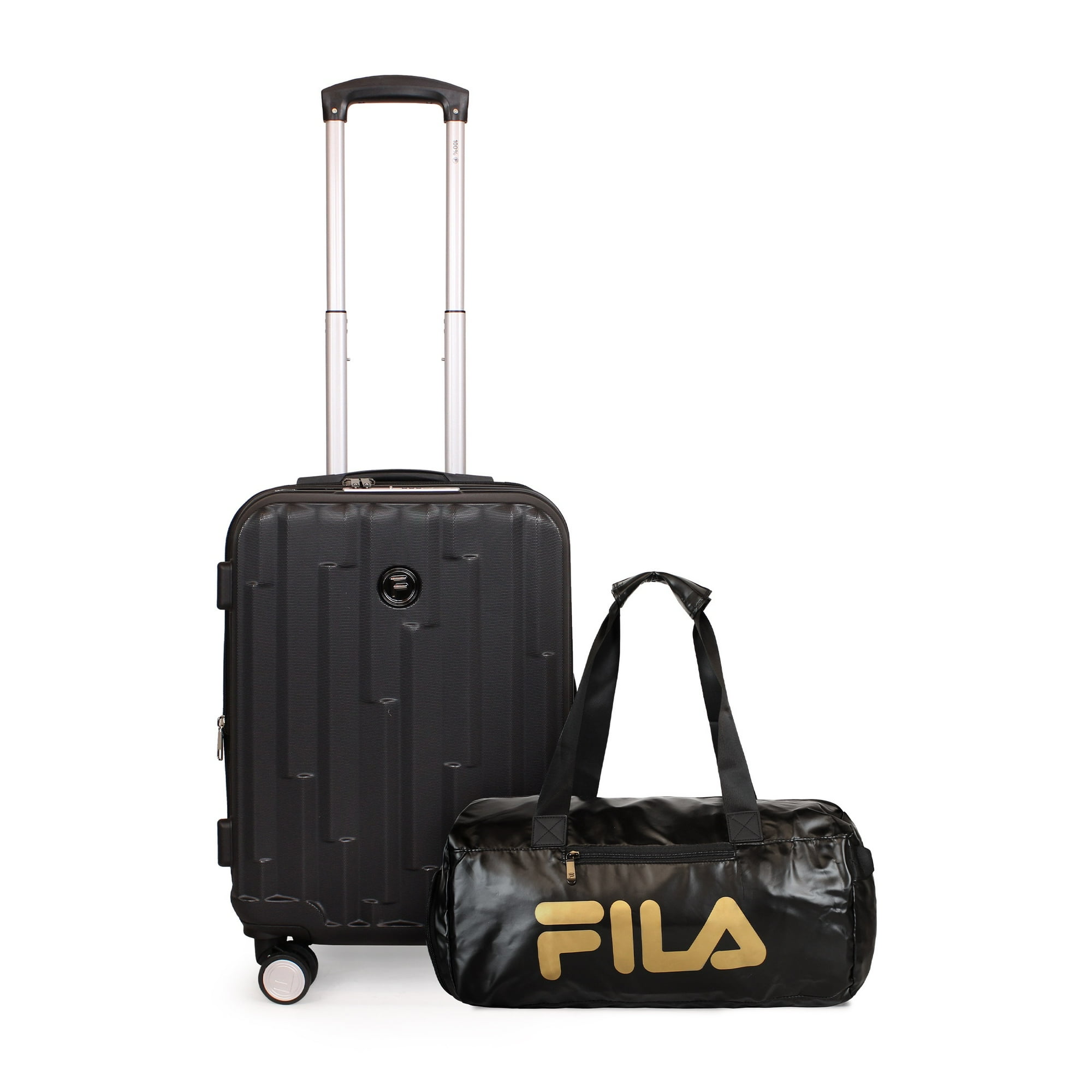 F - Fila - Pack Maleta Cabina S (10 Kg) Flip Negro + Bolso Bolonia Negro