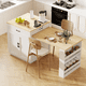 thumbnail image 2 of K&K 82.7 inch Kitchen Island with Extendable Dining Table for 4-6 Person,Two-tone Kitchen Table with Double-sized Storage, Power Outlet, Kitchen island with Storage 2 Drawers 2 Side Open Shelves,White, 2 of 3
