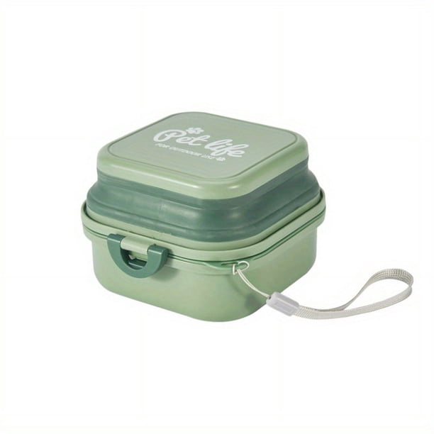 Multifunctional Collapsible Pet Double Bowls Portable Plastic Double-Layer Leak Proof Dog Food Bowl Water Bowl For Pet Outdoor Traveling Camping Walking Supplies