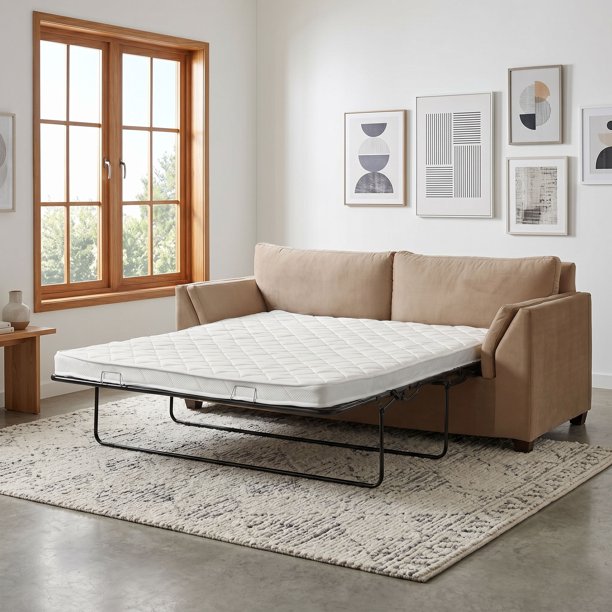 Sofa Cama Milan 2Pl Con Resortes Pocket Tela Velvet Beige