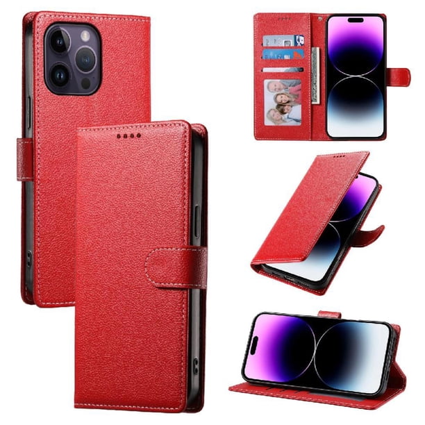Funda Para Iphone 14 Pro Max – Cuero Premium, 3 Ranuras Para Tarjetas, Protección Contra Impactos