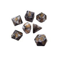 Bothyi - 7X Dados Poliédricos Acrílicos Bicolor Para Actividades Camping Juegos De Mesa Negro
