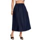 thumbnail image 4 of INSPIRE CHIC Falda de Jean para Mujer Cintura Elástica Casual Línea A Maxi Faldas de Mezclilla con Bolsillos 2XL Azul Oscuro, 4 of 6
