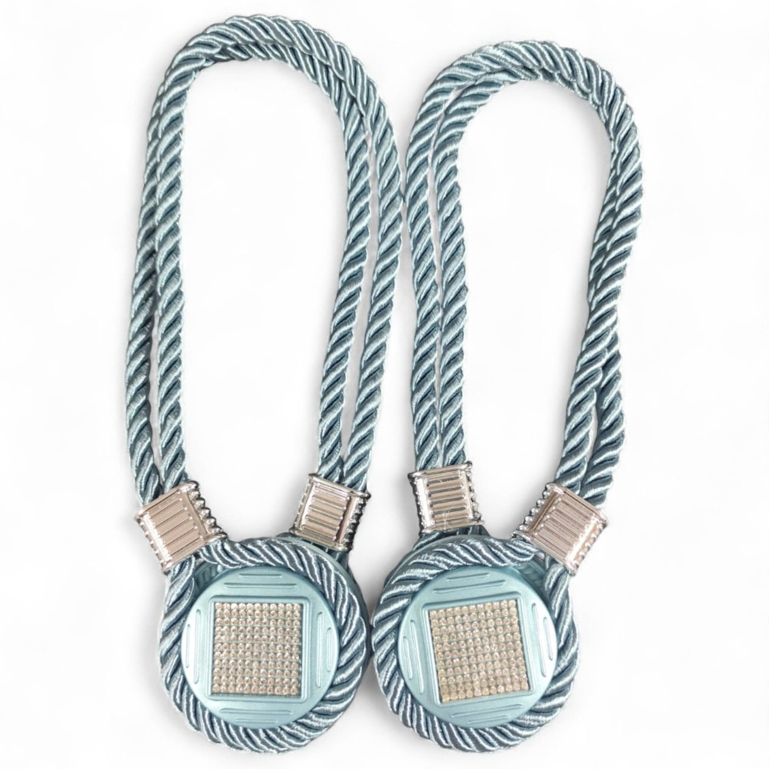 Pack De 02 Sujetadores Magnéticos Para Cortinas Joyas Azul Petroleo