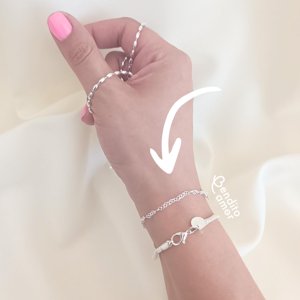 Bendito Amor - Pulsera De Plata Corazones