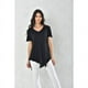 thumbnail image 1 of Polera Mujer Negro Manga Corta Corte Asimétrico Talla M, 1 of 3