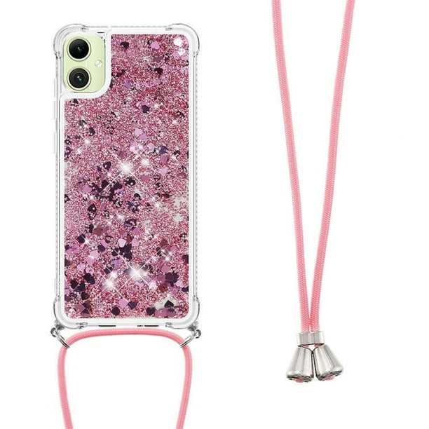 Funda FOXDOCK para Samsung Galaxy A07 con Cuerda Ajustable, Brillo Líquido, Protección Antigolpes y Lente – Ideal para Regalo