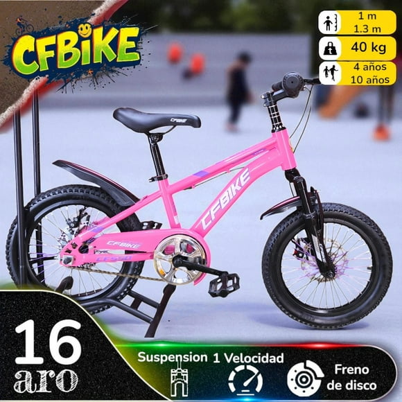 Bicicleta Aro 16 Cfbike Cfeng Con Disco Rosado