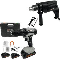 Lernen - Pack Taladro Inalámbrico 2 Baterías + Taladro Percutor