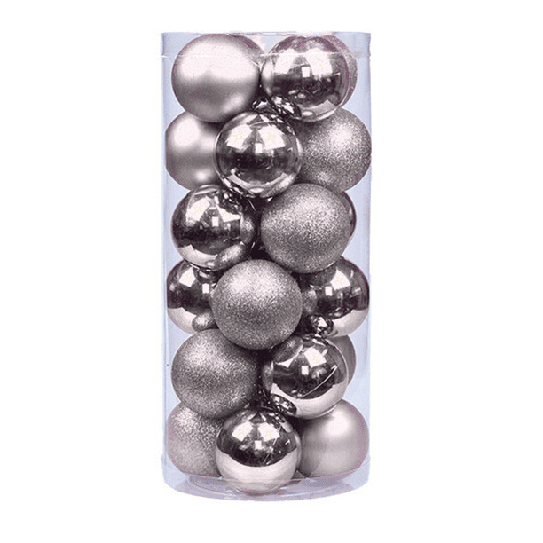 24 bolas navideñas irrompibles de 3 cm para árbol de Navidad, bodas, cumpleaños y fiestas.