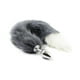 thumbnail image 1 of Plug Anal Cola de Zorro Acero Inoxidable Negro y Blanco Talla S, 1 of 2