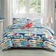 thumbnail image 1 of Tiburones Azules Peces Vida Marina Niños Juego de Cama Bordado Suave, 1 of 3