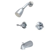 Grifo Kingston Brass Kb241Al Con Doble Manija Para Bañera/Ducha, Cromo Pulido