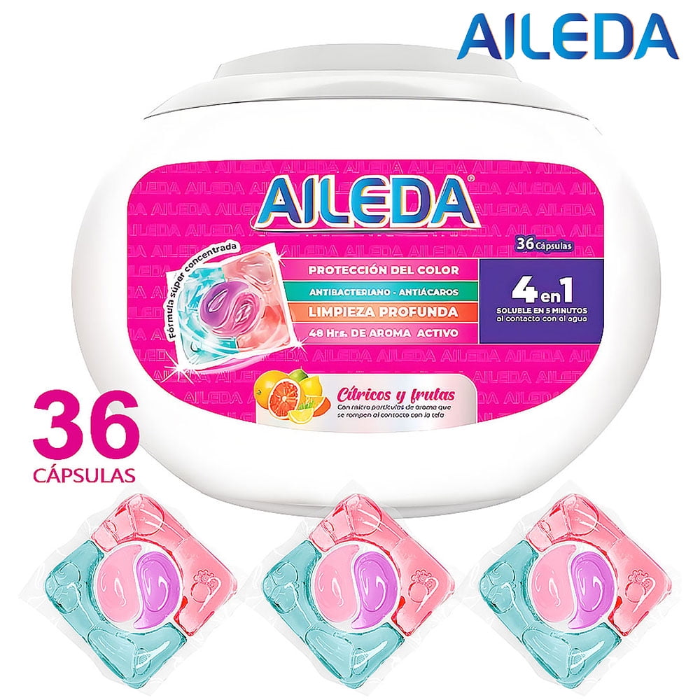 Detergente En Cápsulas Aileda Cítricos Y Frutas (36 Cápsulas)