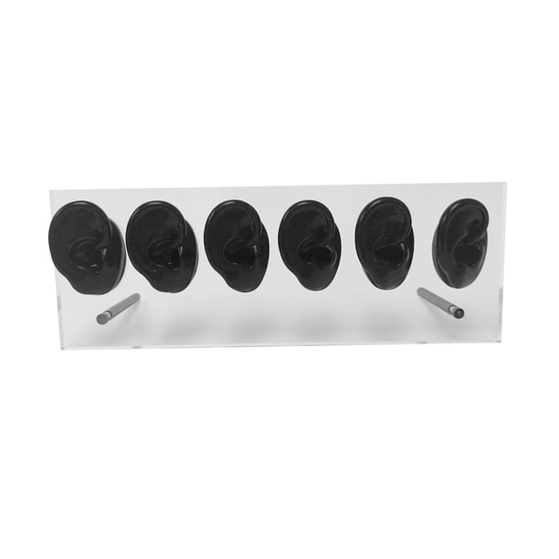 -Modelos de oreja, modelos de práctica de perforación, accesorios de fotografía, simulación de estante, modelo de oreja humana, soporte para exhibició Negro