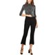 thumbnail image 2 of INSPIRE CHIC Blusa Metálica Brillante de Rayas con Brillo de Manga 3/4 para Fiesta de Halloween de Mujer L Plata Negro, 2 of 6