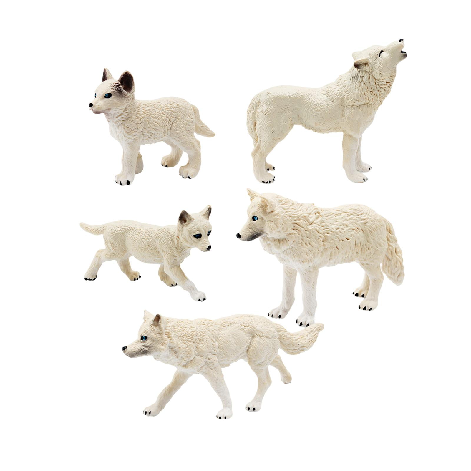 Bothyi - Figuras De Juguete De Lobo, Modelo De Juego De Lobo Para Regalo De Navidad, Juguetes Educativos, 5 Uds.