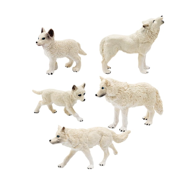 Figuras De Juguete De Lobo, Modelo De Juego De Lobo Para Regalo De Navidad, Juguetes Educativos, 5 Uds.