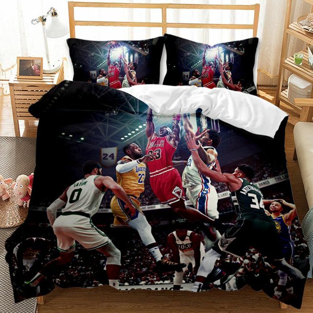 Basketball Duvet Cover Set Jujutsu Kaisen Pillowcase Size Boy Bed3-Piece Bedding Set (1 Duvet Cover + 2 Pillow Shams)