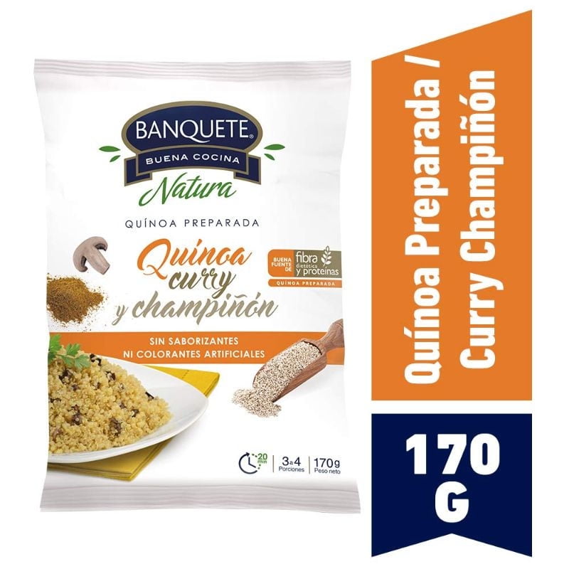 Quinoa Curry Y Champiñón Bolsa 170 g Banquete