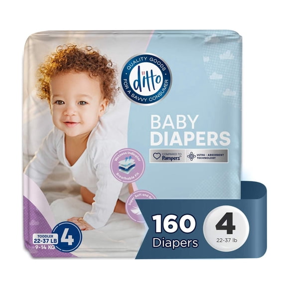 Pañales para bebé Ditto talla 4 (160 unidades) transpirables