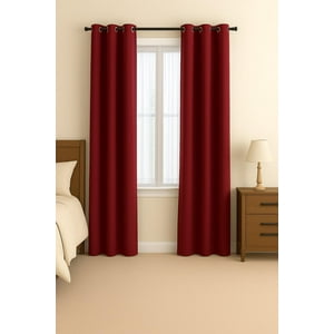 Clems - Pack 2 Cortina Tradicional 100% Blackout Rojo