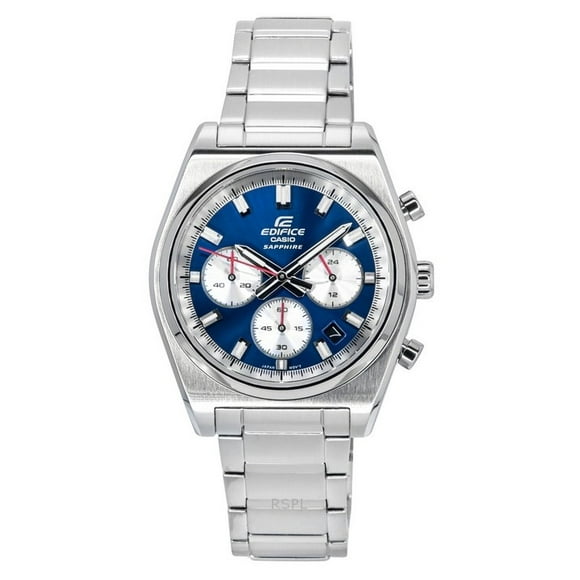 Reloj Edifice Cronógrafo Análogo Acero Inoxidable Esfera Azul Cuarzo Efb-730d-2av 100m Para Hombre &nbsp;