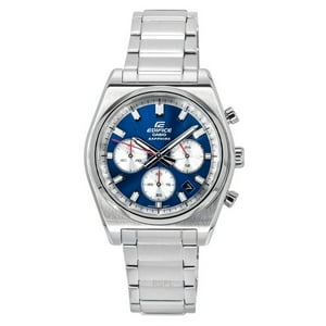 Casio - Reloj Edifice Cronógrafo Análogo Acero Inoxidable Esfera Azul Cuarzo Efb-730D-2Av 100M Para Hombre