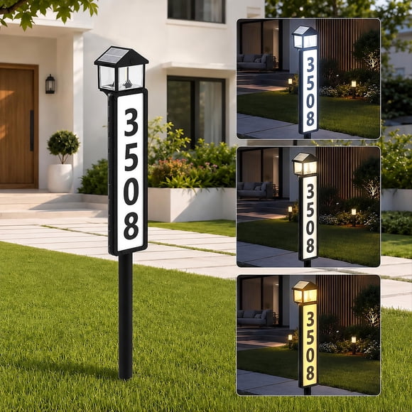 Cartel Solar de Dirección Estilo Farol GJB con 3 Modos de Iluminación
