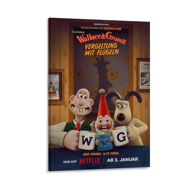 Wallace y Gromit: La venganza se sirve con plumas Cuadro decorativo colgante - Arte de pared - Póster enmarcado - Decoración de pared - Regalos para familia, amigos y aficionados 20*30 cm
