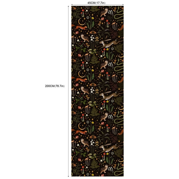 1pc, 17.7in*78.7in Dark Flower Mural, Peel And Stick Forest Plant Flower Wallpaper, Flower Wallpaper, Forest Animal Wall Mural, Removable Wallpaper, Repositionable Wallpaper