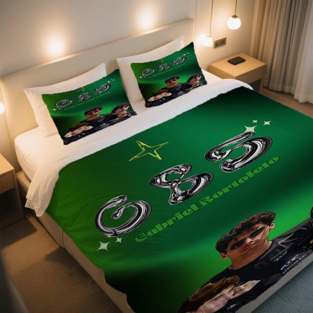GBS Gabriel Bortoleto Motorsport Team Cover Set Digital Print Bedding Cartoon Retro Pattern Set with Zipper Design for Easy Washing